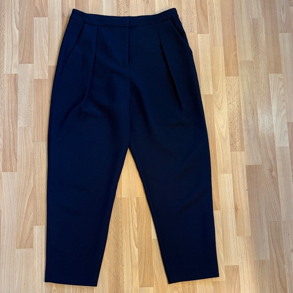 River Island  Navy pleated Trousers size 8